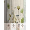 thumbnail image 3 of Sage Green Yellow Spring Floral Sheer Curtains 96 Inch Length 2 Panels Set, Semi Transparent Voile Rod Pocket Curtains for Living Dining Room Bedroom Drapes Watercolor Botanical Summer Flowers, 3 of 6