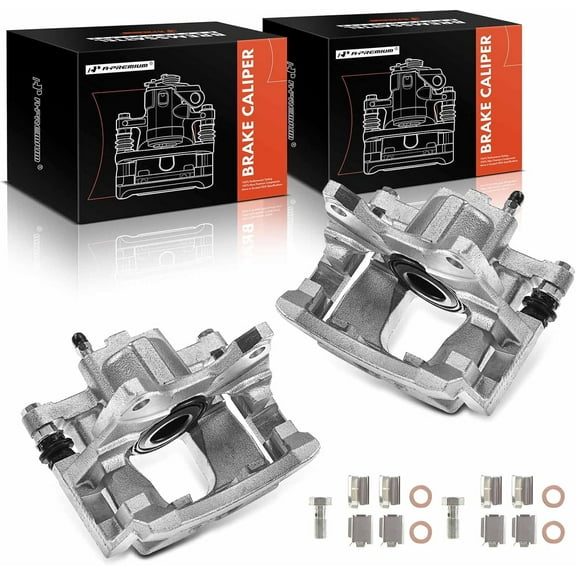 A-Premium Disc Brake Caliper Assembly with Bracket Replacement for Dodge Nitro Jeep Liberty Wrangler Wrangler JK 2007-2018 Rear Side 2-PC