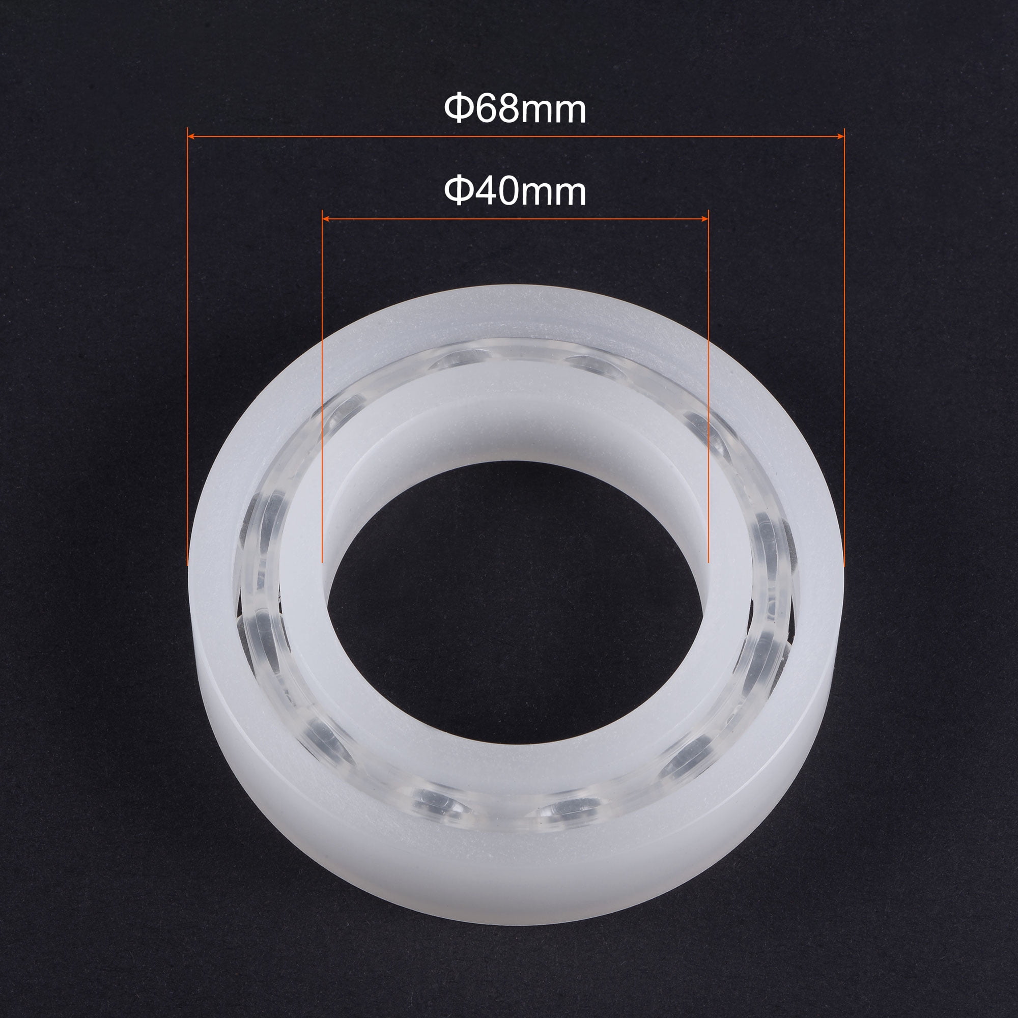 6301 Deep Groove Ball Bearings 12x37x12mm PP Plastic Open Type Glass Balls 2pcs