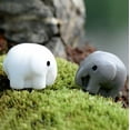 thumbnail image 4 of Resina Craft Mini Home Room Animal Modelo Pequeña Estatua Dollhouse Miniatura Hada Jardín Decoración Elefante Estatuilla Micro Paisaje, Elefante Blanco brillar Juguete, 4 of 6