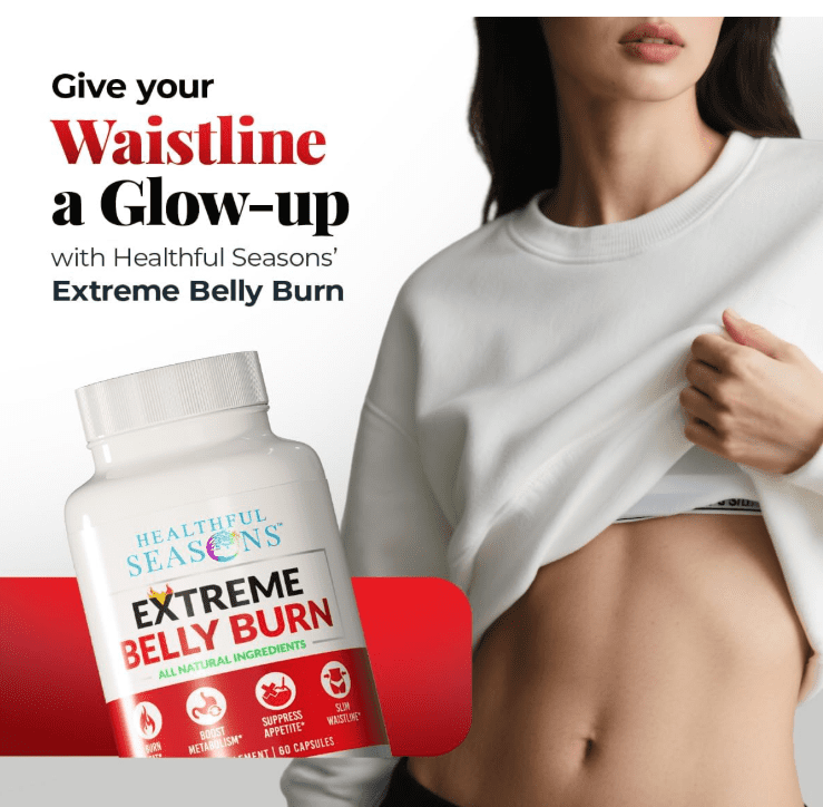 Healthful Seasons Extreme Belly Burn Supplement – Garcinia Cambogia, African Mango, ACV & Green Tea – Supports Fat Burn, Metabolism & Appetite Control – 60 Capsules