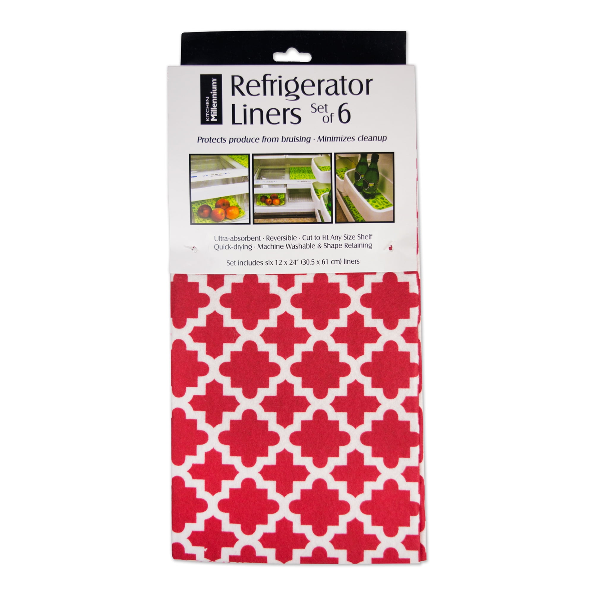 DII Non Adhesive Cut to Fit Machine Washable Fridge Liner For Drawers