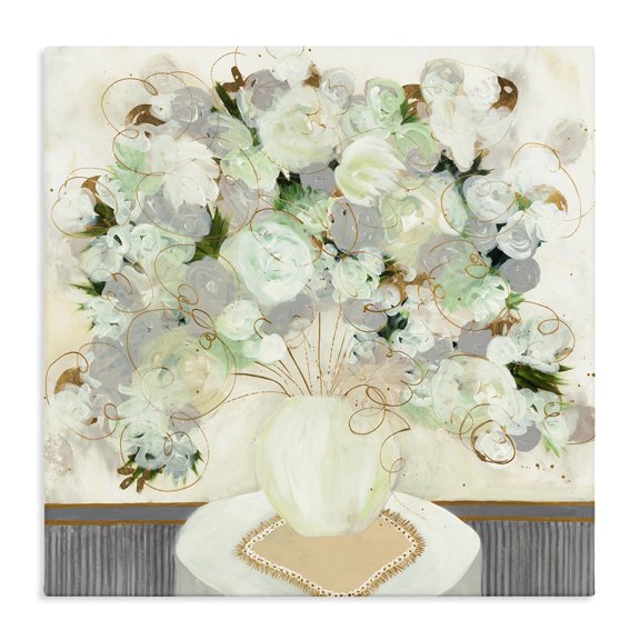 Stupell Industries Contemporary Whimsical Abstract Floral Arrangement Playful Flower Still Life Canvas Art, 17 x 17, by Ruth Fromstein