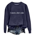 thumbnail image 5 of Chuancc Fall Shirts For Women 2025 Cute Long Sleeve Round Neck Top Long Sleeve Loose Pullover Sweatshirts Womens Crewneck Sweatshirt Casual Blouse Sweatshirt Dark blue L, 5 of 6