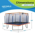 thumbnail image 2 of Machrus Upper Bounce 12 x 12 FT Square Trampoline Set with Premium Top-Ring Enclosure and Safety Pad – Outdoor Trampoline for Kids & Adults– Orange/Blue, 2 of 6