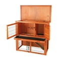 thumbnail image 6 of TRIXIE Weatherproof Outdoor 2-Story Medium Wooden Small Animal Hutch Run & Pull-Out Tray, Brown, 6 of 7