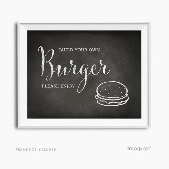 Build Your Own Burger Vintage Chalkboard Wedding Party Signs