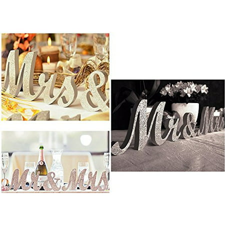 Large Metallice Gold or Silver Mr & Mrs Sign,MR MRS Wooden Letters,wedding,sweet table docoration (Gold)