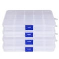 ZOUYUE 4 Packs 15 Grids Clear Plastic Craft Organizers and Storage