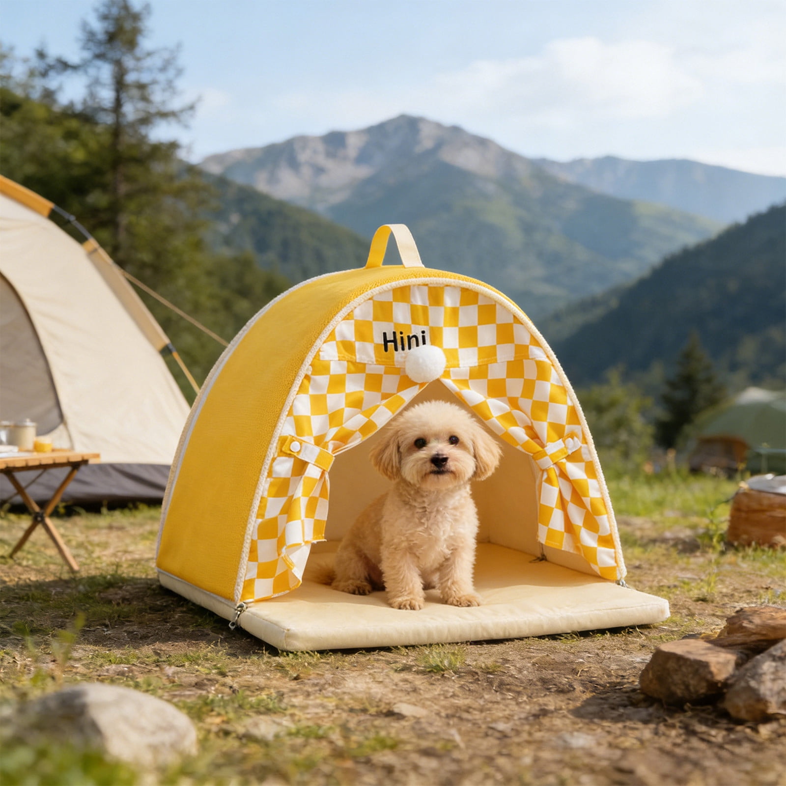 Portable Pet Tent Bed for Cats and Small Dogs, Foldable Mesh Indoor Outdoor Pet House, Breathable -Proof Summer Pet Sleeping Area