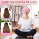 thumbnail image 2 of 2 Pcs Gorro de Seda para Dormir, Gorro De Dormir Suave Satinado, Para El Cabello Largo Bonnet Ajustable para Mujer, Adecuado para Bañarse, Dormir (Cuero Rojo/Rosa), 2 of 4