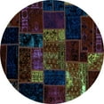 thumbnail image 1 of Ahgly Company Indoor Round Patchwork Light Blue Transitional Area Rugs, 7' Round, 1 of 4