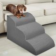 thumbnail image 1 of 15.7 Inch Dog Stairs for Small Medium Dogs – Wide Non-Slip Pet Steps for Standard Beds & Couches, High Density Foam with Gentle Slope for Senior Pets, Machine Washable, 1 of 8