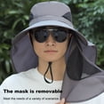 thumbnail image 4 of NUZYZ Men Fisherman Hat with Face And Neck Cover Large Brim Hollow Mesh Anti-UV Sunscreen Full Cover Great Breathability Outdoor Fishing Travel Cap, 4 of 8
