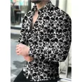 thumbnail image 1 of Cárdigan de lujo de moda de fiesta para hombre, camisa de solapa con botones para hombre, camisa informal con estampado de manga larga, ropa de diseñador para hombre, 1 of 6