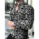 thumbnail image 1 of Cárdigan de lujo de moda de fiesta para hombre, camisa de solapa con botones para hombre, camisa informal con estampado de manga larga, ropa de diseñador para hombre, 1 of 6