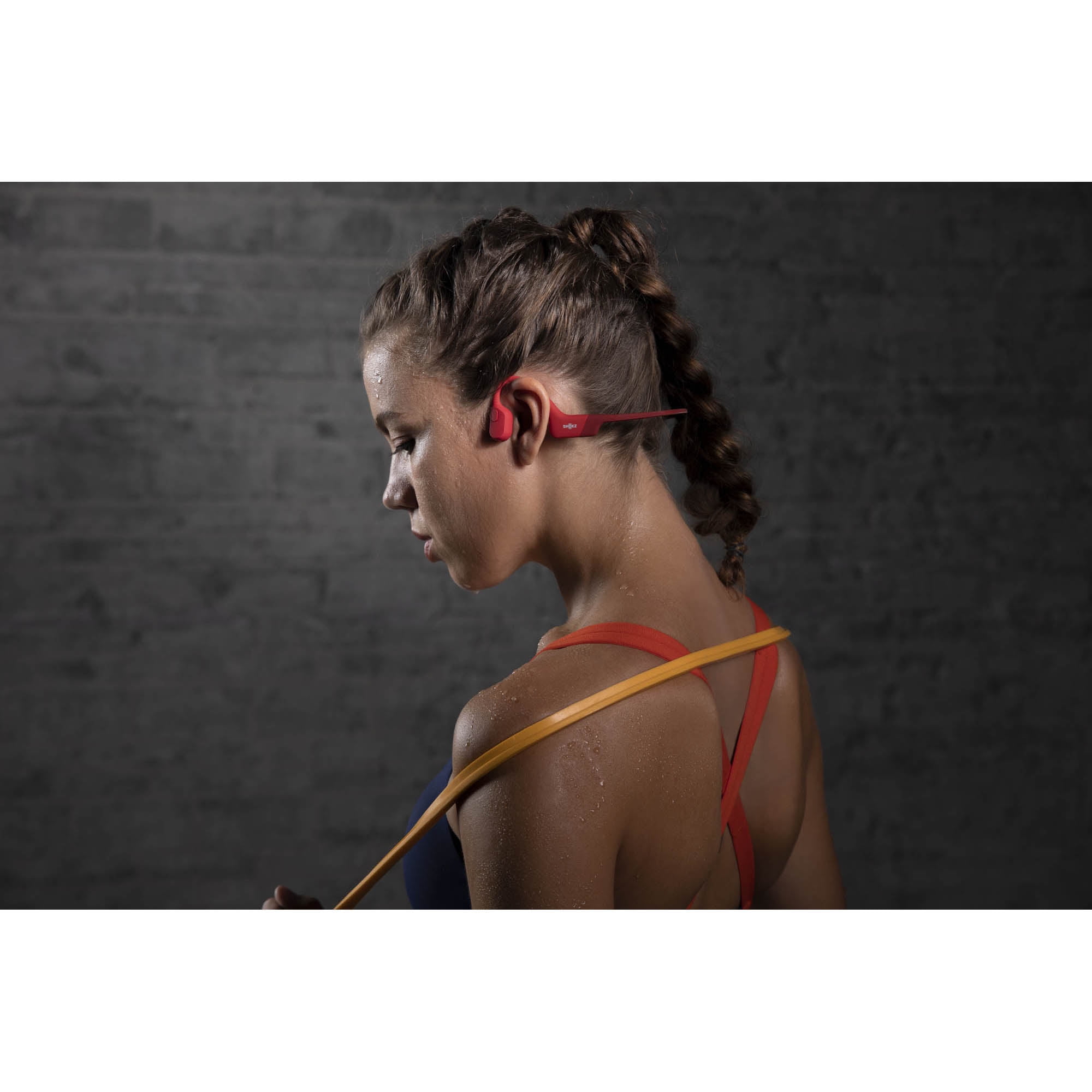 Shokz - OpenRun, Bone Conduction Sports Headphones, Red