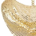 thumbnail image 6 of Metallic Sequin Bandanas Scarf Punk Metallic Neck Scarf Club Party Neckwear Rhinestone Triangle Scarf for Women Gold, 6 of 7