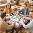 thumbnail image 7 of Floral Mahjong Mat with Rules, 31.5*31.5in Anti Slip American Mahjong Mat for Table, Noise Reduction, Neoprene Mah jongg Mats with Carrying Bag & 3 Dices, Mahjong Set Gift, Board Tile Games Mats, 7 of 7