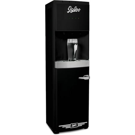 Igloo Bottom Loading Water Dispenser 3 & 5 Gallon Bottle Room, Hot and Cold Water Dispenser, Black