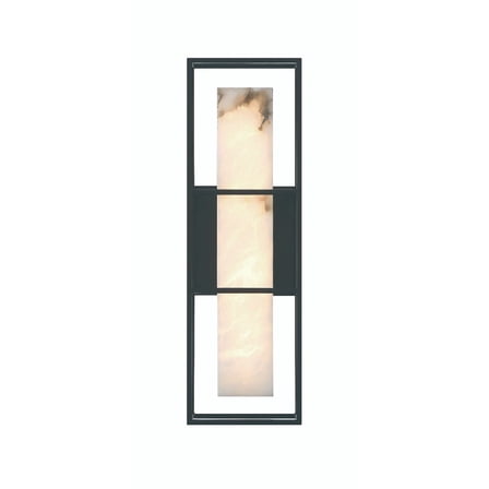 Eurofase 46837-011 Blakley 16 in. Matte Black Alabaster Outdoor Flush Mount Wall Sconce