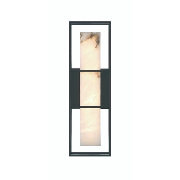 Eurofase 46837-011 Blakley 16 in. Matte Black Alabaster Outdoor Flush Mount Wall Sconce