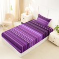 thumbnail image 5 of Castle Fairy Abstract Horizontal Stripe Twin Sheets 3pcs,Watercolor Thin Line Bedding,Lavender Violet Plum,1 Flat Sheet, 1 Fitted Sheet and 1 Pillowcase, 5 of 7