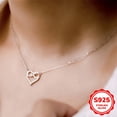 thumbnail image 4 of LINXIQIN A Delicate And Stylish S925 Silver Heart-shaped Zirconia Necklace With Infinite Luck 8-character Collarbone Chain Design, A Sense Of Design For Women's Jewelry Gifts., 4 of 9