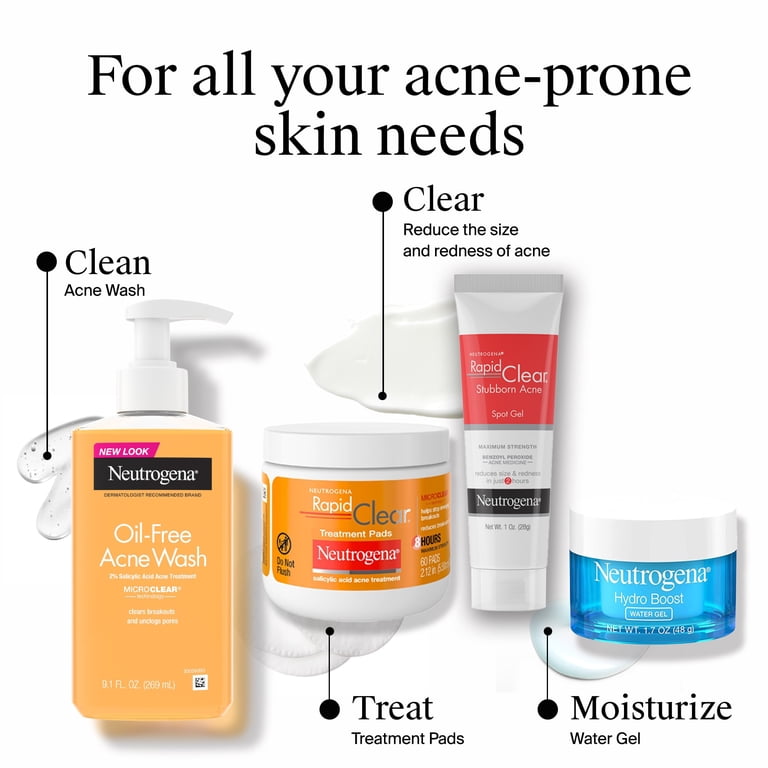 2 pack) Neutrogena Rapid Clear Acne Treatment Pads, Salicylic Acid