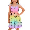 thumbnail image 2 of Vornjynx Kids Girls Cami Dresses Trendy Butterfly with Pockets Adjustable Strap Casual Summer Cute Dress Multicolor Size 4t, 2 of 10
