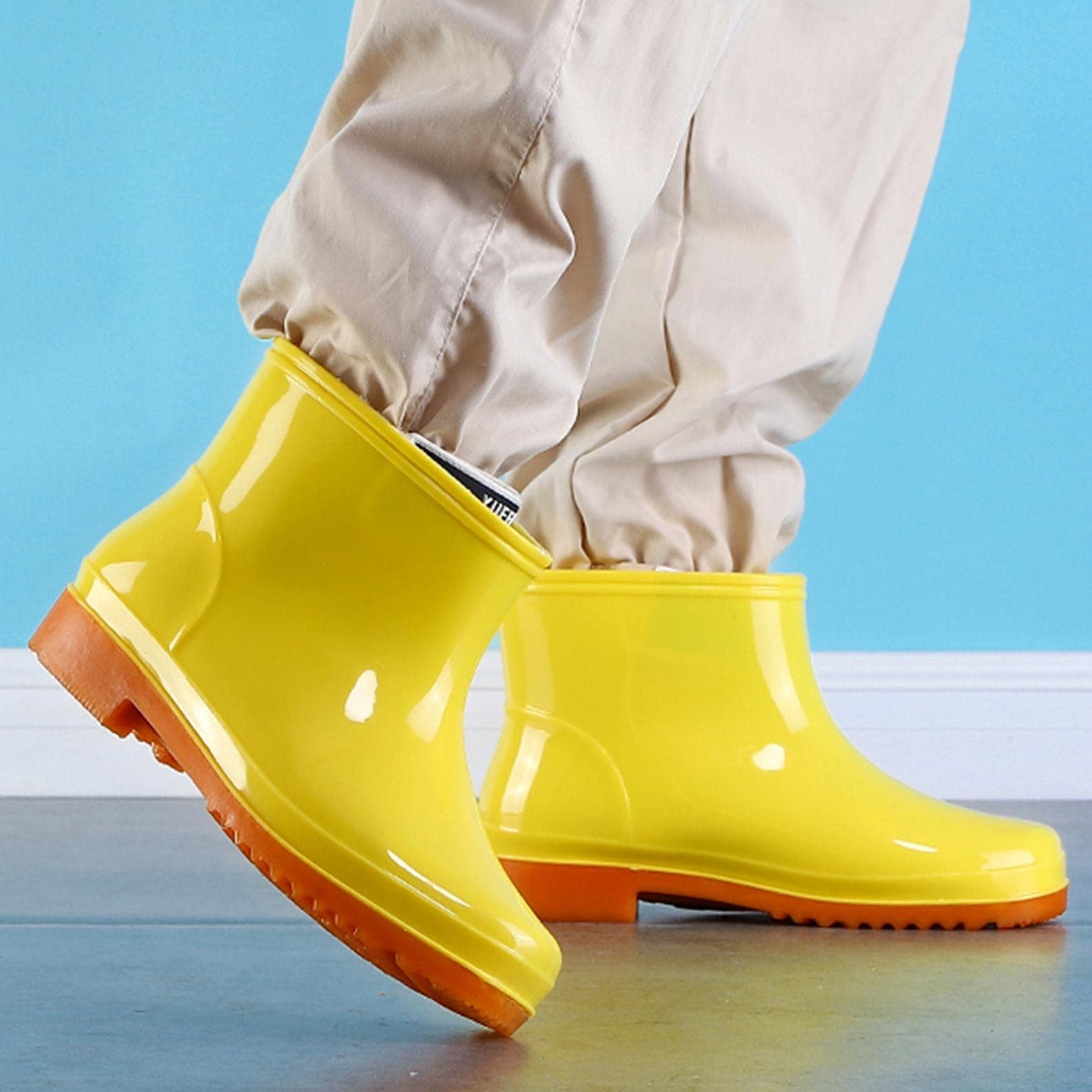 Women Waterproof Rain Boots Mid Calf Rain Boots Waterproof Garden Shoes Outdoor Work Boot for Hunting Gardening Farming