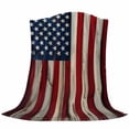 thumbnail image 6 of Red American Flag Blanket Soft Cozy Warm Throw Blanket for Couch, Plush Fuzzy Flannel Fleece Blankets for Sofa, Navy Blue Stars Wooden Bed Blankets Lightweight Gifts for Women, 50"x80", 6 of 9