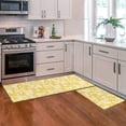 thumbnail image 3 of Yellow Floral Kitchen Rug Mat Set 2 Piece Spring Flowers Kitchen Floor Mats Non Slip Washable Kitchen Rugs Yellow Kitchen Decor, 3 of 6