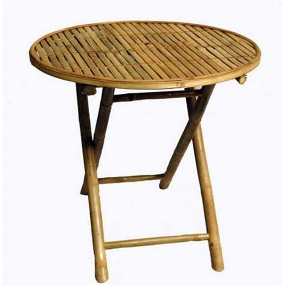 Heat Wave Folding Round Table - Tall, Bamboo, 1 Count