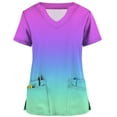 thumbnail image 4 of Frostluinai Nursing Uniform For Womens Scrubs Tops Color Casual Working Uniform With Pocket V-Neck Work Utility & Safety Tops Nursing Worker Protective Clothing Top, 4 of 5