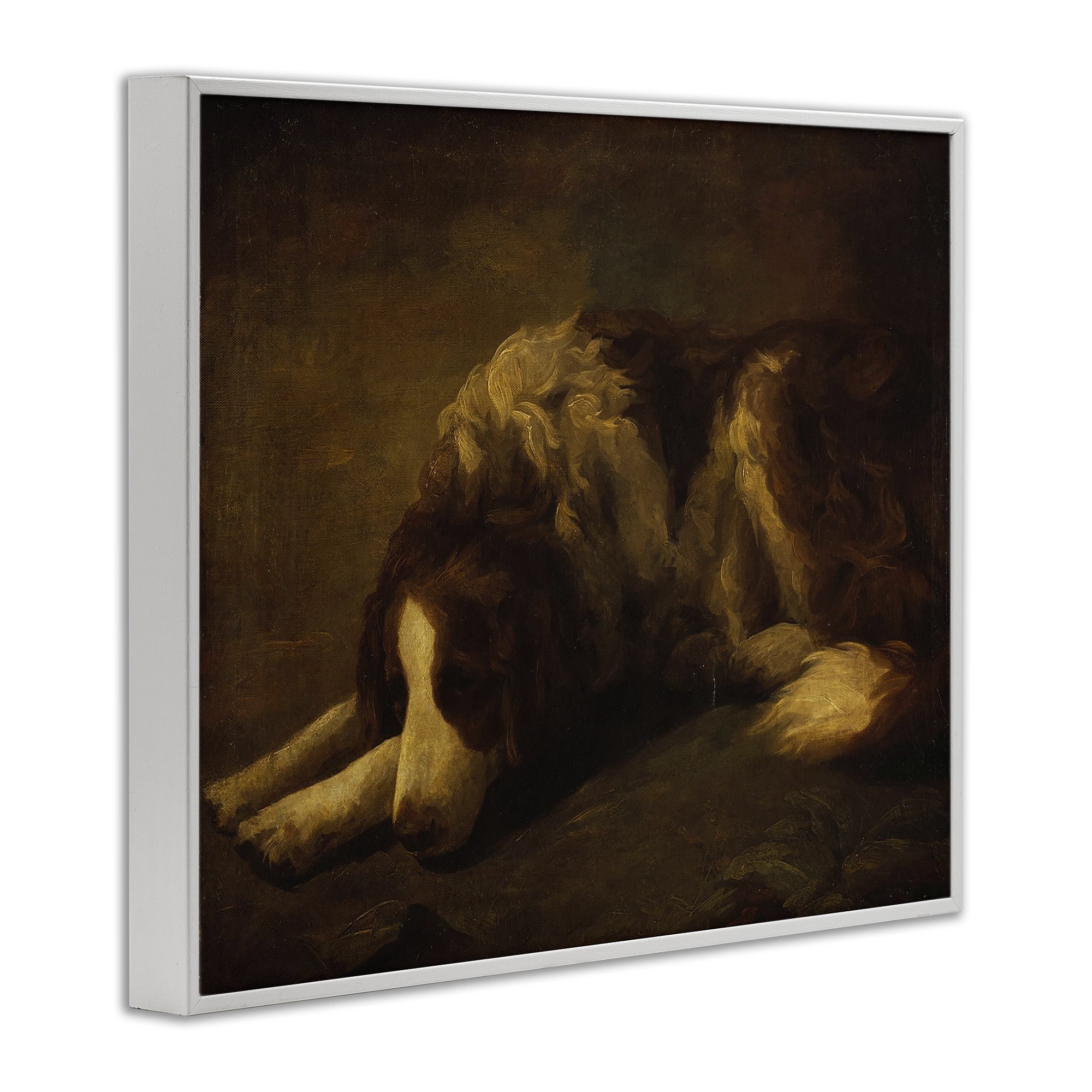 Stupell Industries Dim Lighted Classic Dog White Framed Giclee Art, design by Lil' Rue