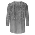thumbnail image 5 of Htigea Womens 3/4 Sleeve Crew Neck Shirts Trendy Printed Pullover Top Tunic Shirt Casual Loose Fit Blouse Soft Comfy Three-Quarter Sleeve Tees Dark Gray,XXXL, 5 of 5