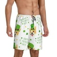 thumbnail image 2 of Logiee happy dog. St. Patricks Day Print Men's Pajama Shorts with Drawstring & Pockets,Sleep Shorts for Men,Sleepwear Bottoms,Elastic Waistband Loungewear-X-Large, 2 of 6
