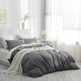 thumbnail image 3 of IR Imperial Rooms 3 Piece Queen Duvet Cover Washable Solid Soft Microfiber Button Closer Gray Color All-Season, 3 of 6