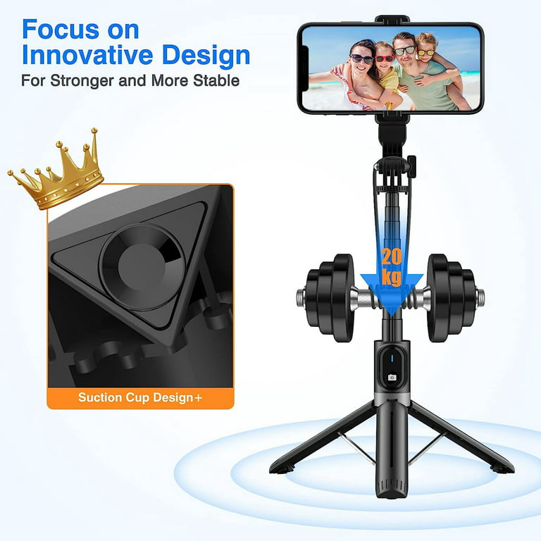  Selfie Stick, Extendable Selfie Stick Tripod with Wireless  Remote and Tripod Stand, Portable, Lightweight, Compatible with iPhone 14  13 12 Pro Xs Max Xr X 8Plus 7, Samsung Smartphone and More