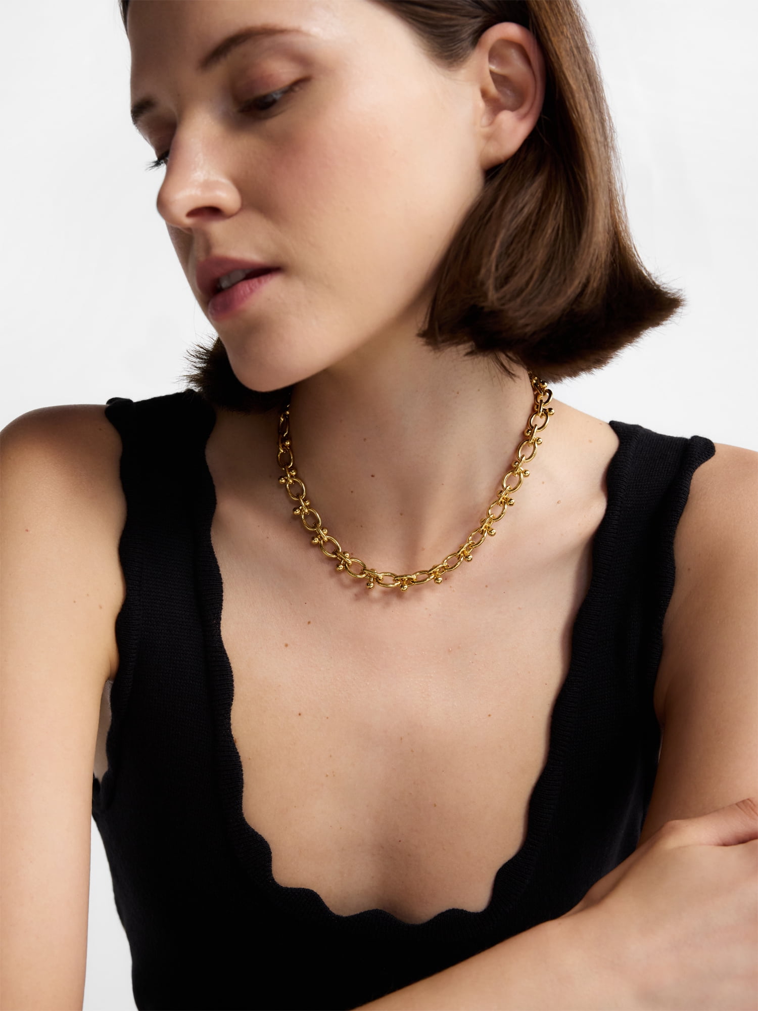 Free Assembly Women's Goldtone Statement Chain Necklace, 16" + 3" Extender