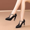 thumbnail image 5 of Women's Chunky Heels, Pointy Toe Ankle Strap, Closed Toe Dress Shoes for Party shoes, 5 of 13