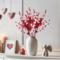 thumbnail image 4 of Heart Shaped Berry Picks, 1Pc Artificial Red Berry Twig Flowers Stem Branches, Valentine's Day Gifts, Artificial Berry Stems Flowers for Vase Wedding Party Home Valentines Day Decor, 4 of 5