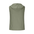 thumbnail image 4 of Dvprdro Summer Cotton Linen Short Sleeve Shirts for Men Fashion Casual Solid Deep V Neck Tunic Blouse Tops Lightweight Hooded Tee Shirts Army Green L, 4 of 5
