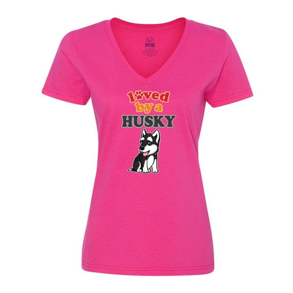 Inktastic Siberian Husky Dog Puppy Women's V-Neck T-Shirt