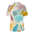 thumbnail image 5 of Gaecuw Hawaiian Shirts for Women Plus Size Blouses Short Sleeve T Shirts Regular Fit Pullover Tees T-Shirts Floral Print Tops V Neck Blouses Casual T Shirts Button Up Button Down Pullover Summer Tees, 5 of 5