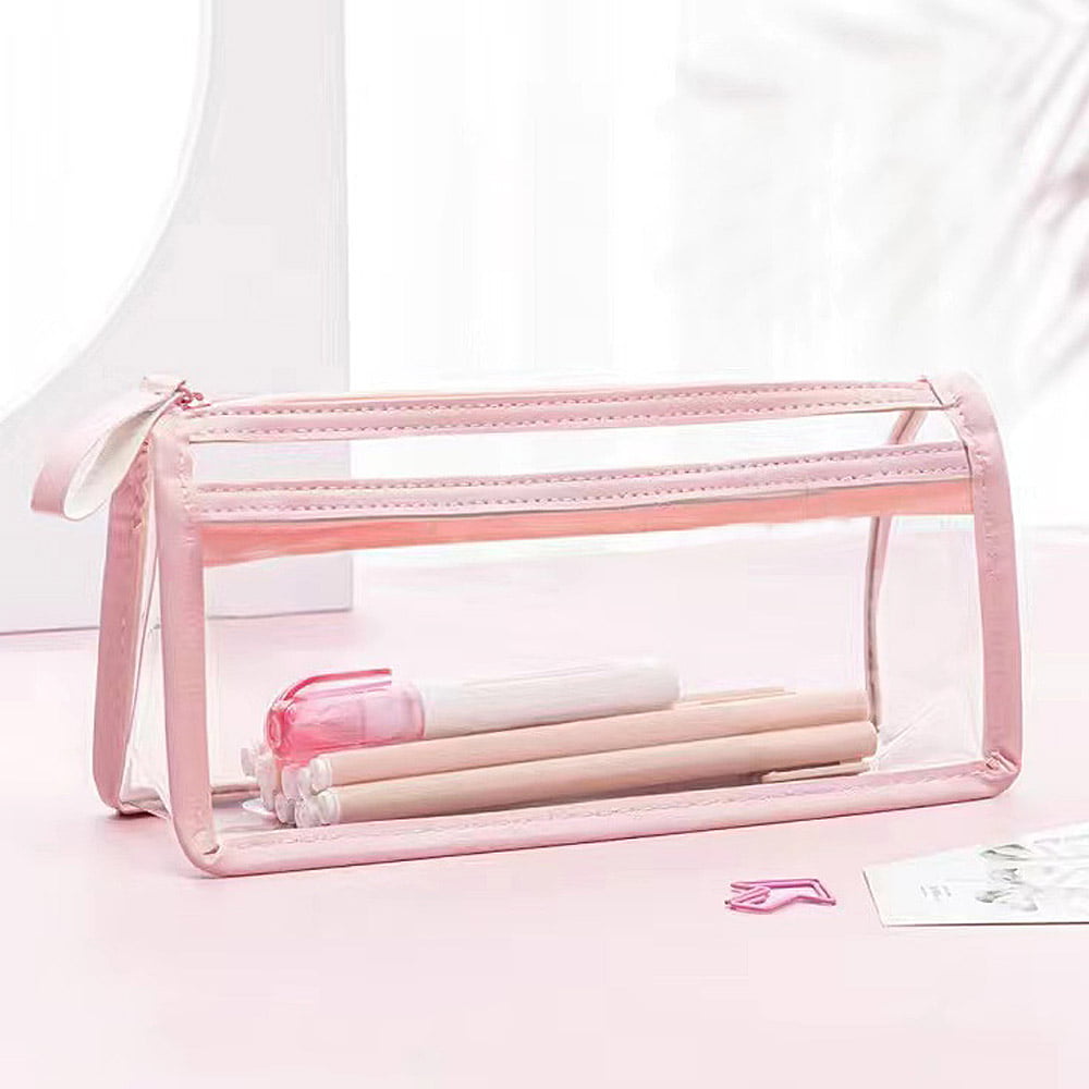  Cindeer 12 Pcs Clear PVC Pencil Bags with Zipper Pencil Pouch  Clear Pencil Box Travel Toiletries Bag Makeup Bags Large Capacity Pencil  Bag for Office Stationery Travel Storage (White) : Arts