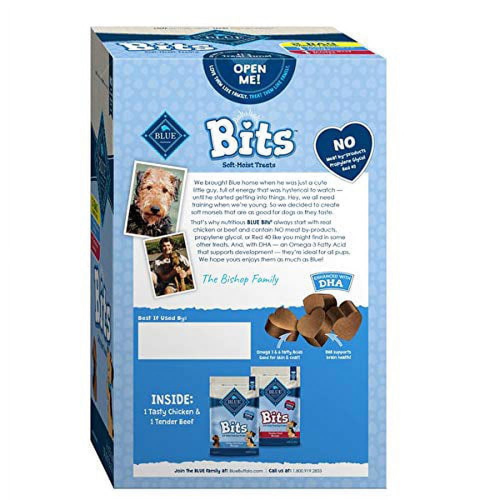Blue Buffalo Blue Bits Natural Soft-Moist Training Dog Treats Variety Pack 2 Flavors ( 9 OZ Each Bag ) 18 OZ Total