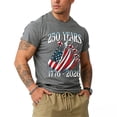 thumbnail image 4 of Havenx Mens Patriotic T Shirts Crewneck Short Sleeve Shirt American Flag Design Fun Graphic T-Shirts Patriotic Vintage Big and Tall Classic Tee,Gray 2XL, 4 of 6