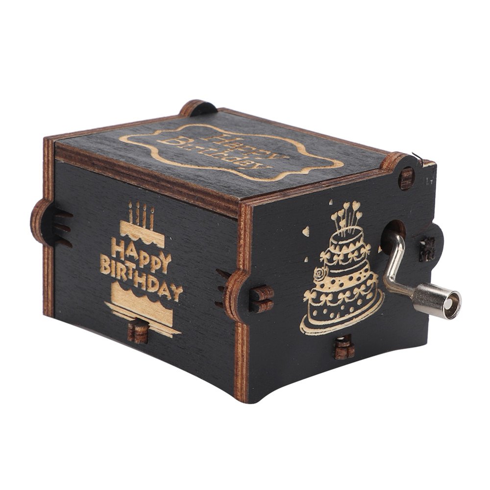 Mgaxyff Hand Crank Black Color Mechanical Music Box Birthday Gift Home
